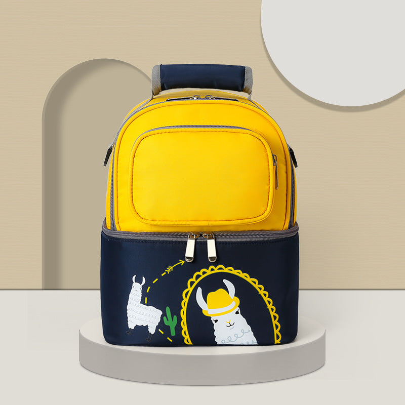 Double Layer Storage Thermal Bag Portable Baby Bottle Food Insulation Lunch Pouch Breast Milk Preservation Backpack Accessories
