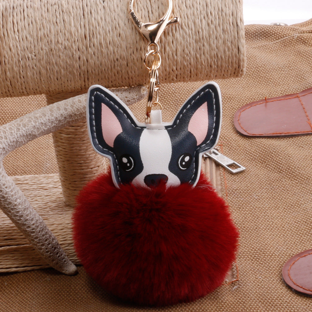 PU puppy feather ball key pendant Pendant