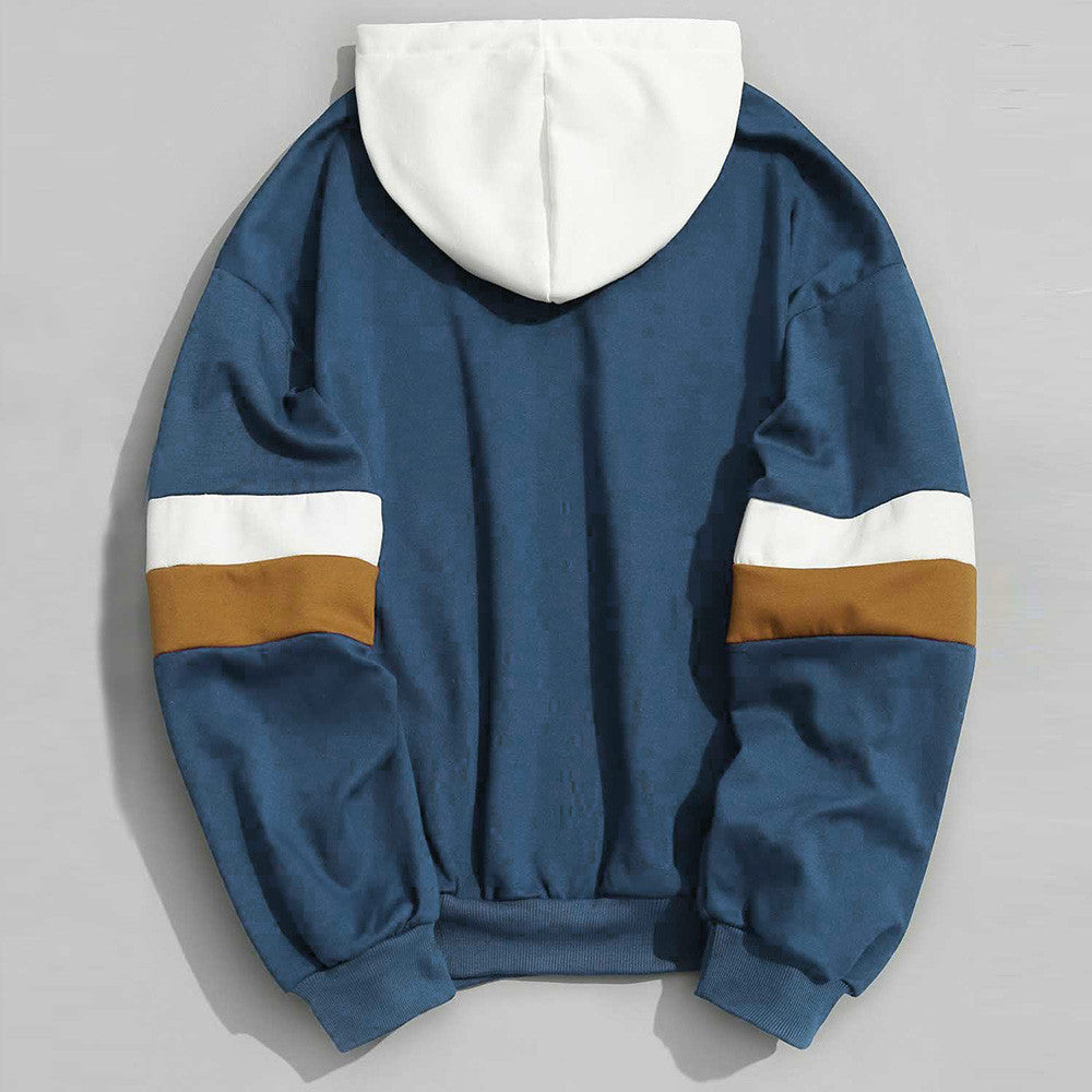 Men's Spliced Parallel Bars Sweater Men's Hoodie Sweatshirt