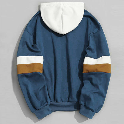 Sudadera con capucha para hombre con barras paralelas empalmadas