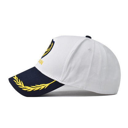 Sombrero vintage de etiqueta de capitán de la Marina