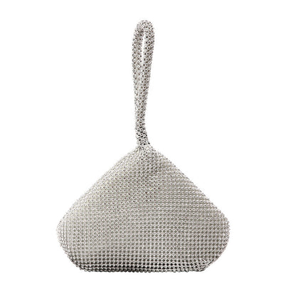 Bolso de mano para mujer con diamantes incrustados, estilo banquete, bolso suave de moda