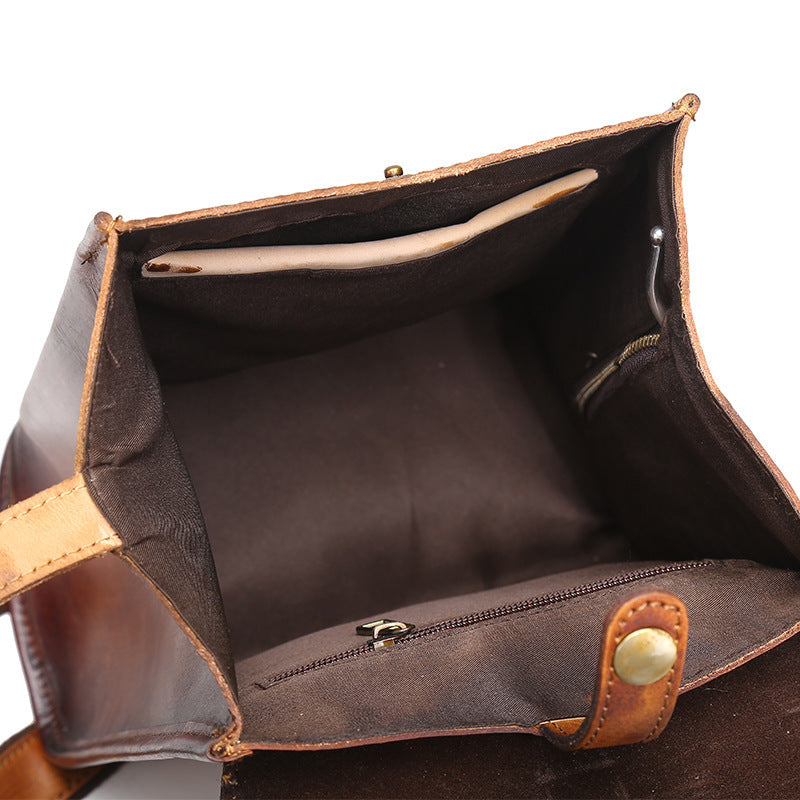 Hand-painted Cowhide leather backpack