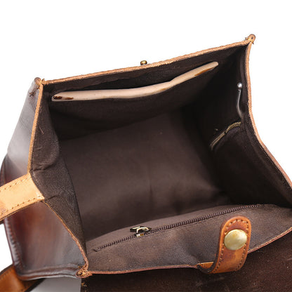Handbemalter Rucksack aus Rindsleder