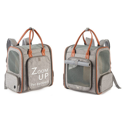 Bolsa expandible para mascotas de gran capacidad de tela Oxford y PU