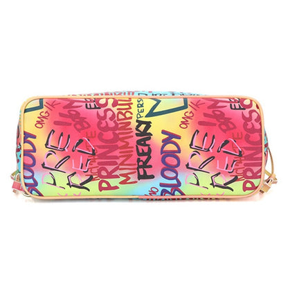 Bolsa de mano con grafiti de colores