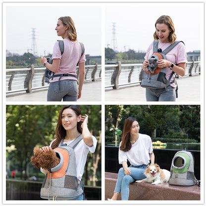 Mochila portátil y transpirable para mascotas, ideal para el hombro, para perros y gatos.
