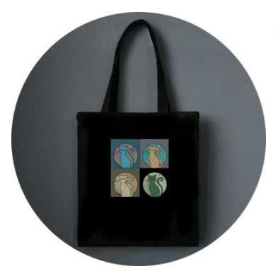 All-match literary canvas bag shoulder letter printing shopping bag