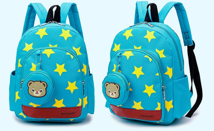 Bolso de guardería con diseño de oso pequeño, bolso de hombro doble.