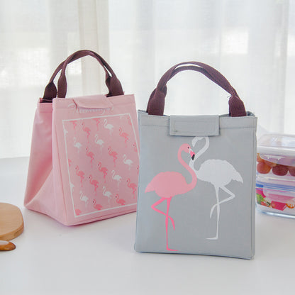 Bolsa de almuerzo portátil de aluminio impermeable, bolsa aislante con forma de flor y pájaro con dibujos animados, bolsa aislante para picnic