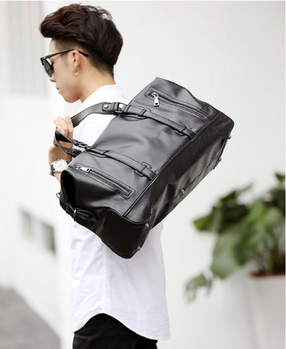 Bolso de negocios de gran capacidad, bolso de viaje de cuero, bolso de gimnasio, bolso de viaje de corta distancia para hombre. 
