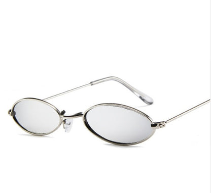 Metall-Sonnenbrille, elliptische Sonnenbrille, kleiner Rahmen, Ozean-Sonnenbrille, Persönlichkeitsbrille für Damen und Herren 