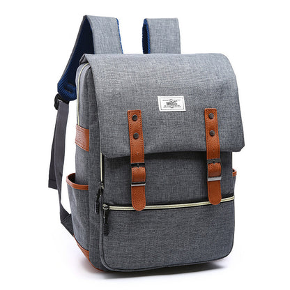 Vintage Männer Frauen Canvas Rucksäcke Schultaschen für Teenager Mädchen Laptop Rucksack mit USB-Lade Mode Reise 