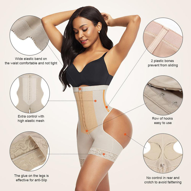 Damen Shapewear Hohe Taille Butt Lifter Bauch Kontrolle Unterwäsche Workout Taille Trainer Korsett