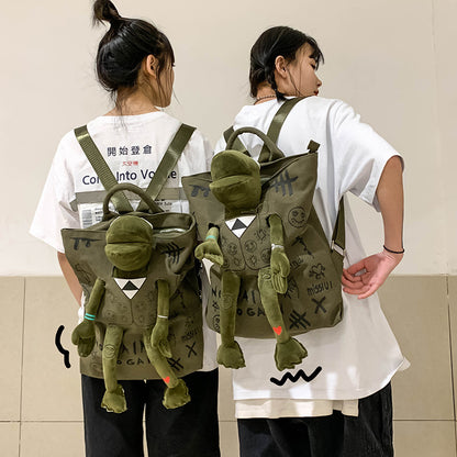 Reise-Graffiti-Druck süßer Frosch Rucksack