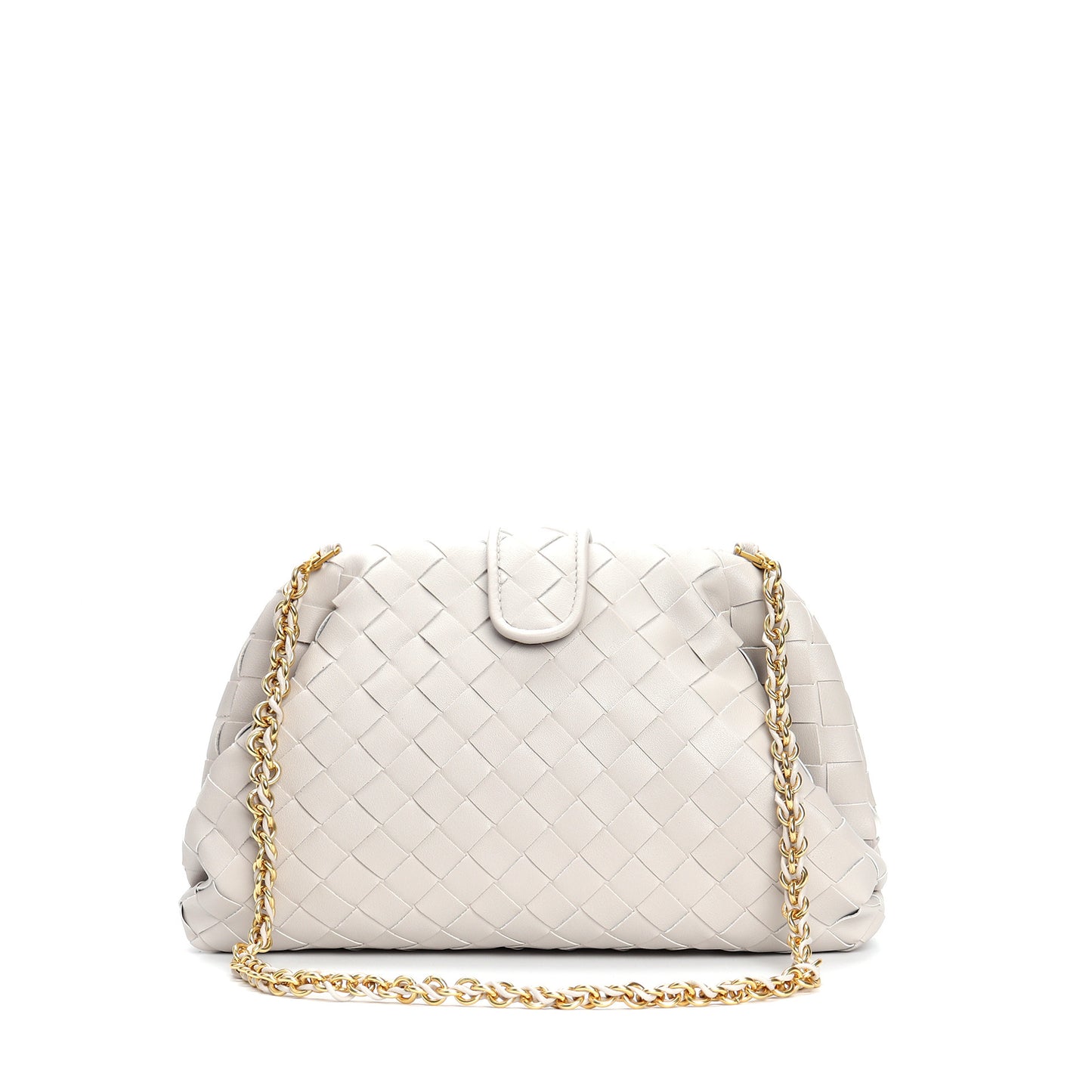 Genuine Leather Woven Shoulder Bag