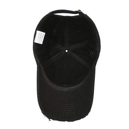 Gorra de béisbol vintage Street Hole para hombre, estilo vaquero antiguo lavado
