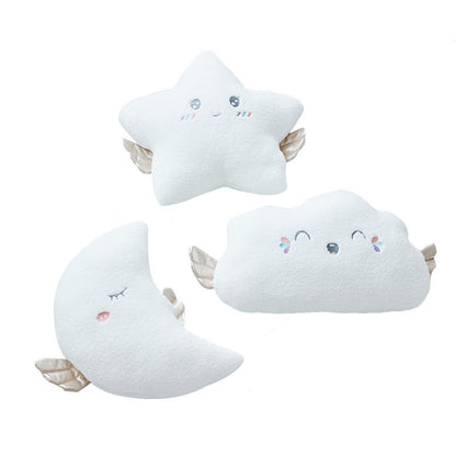 Neu Gefüllte Engel Wolke Mond Sterne Plüsch Kissen Weiche Kissen Wolke Gefüllte Plüsch Spielzeug für Kinder Baby Kinder Kissen Mädchen