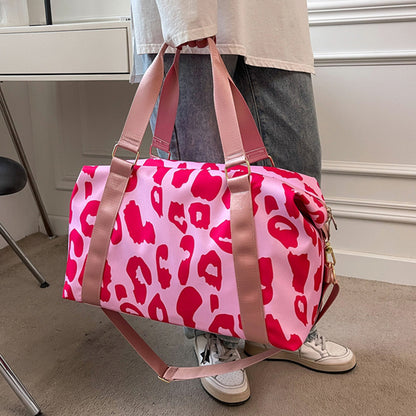 Bolso de viaje para mujer, con estampado de vaca, para fitness, deportes y hombro.