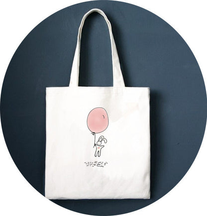 Canvas-Tasche Schultertasche mit Buchstabendruck Einkaufstasche