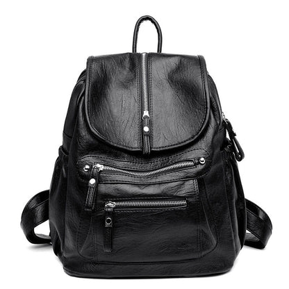 Mochila informal de piel suave para mujer