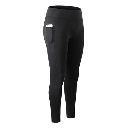 Pantalones de yoga para mujer con bolsillos, mallas deportivas sin costuras, de cintura alta, para fitness y correr.