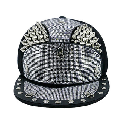 Punk Diamond Armor Tip Rivet Hip Hop Flachkrempe Hut
