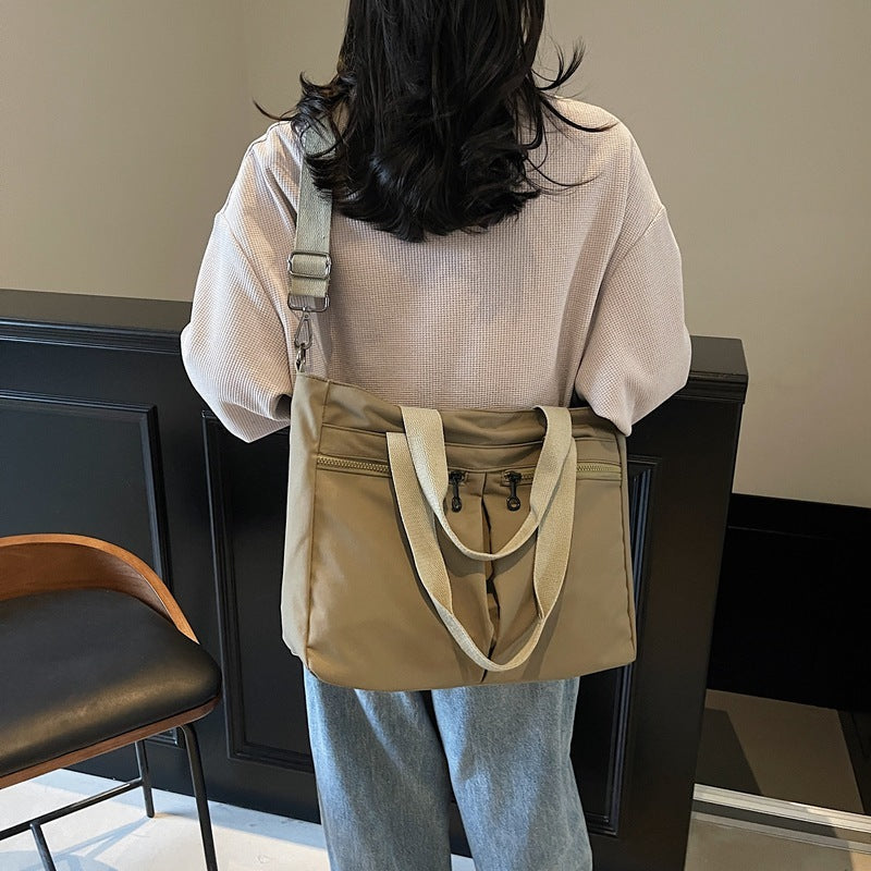 Solid Color Casual Portable Messenger Bag