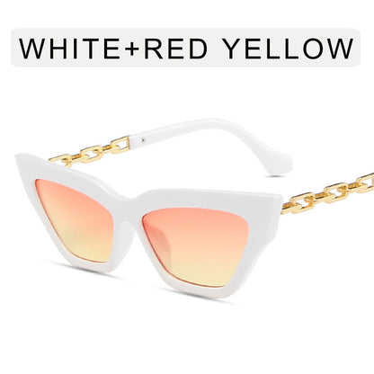 Gafas de sol con cadena y ojo de gato para mujer