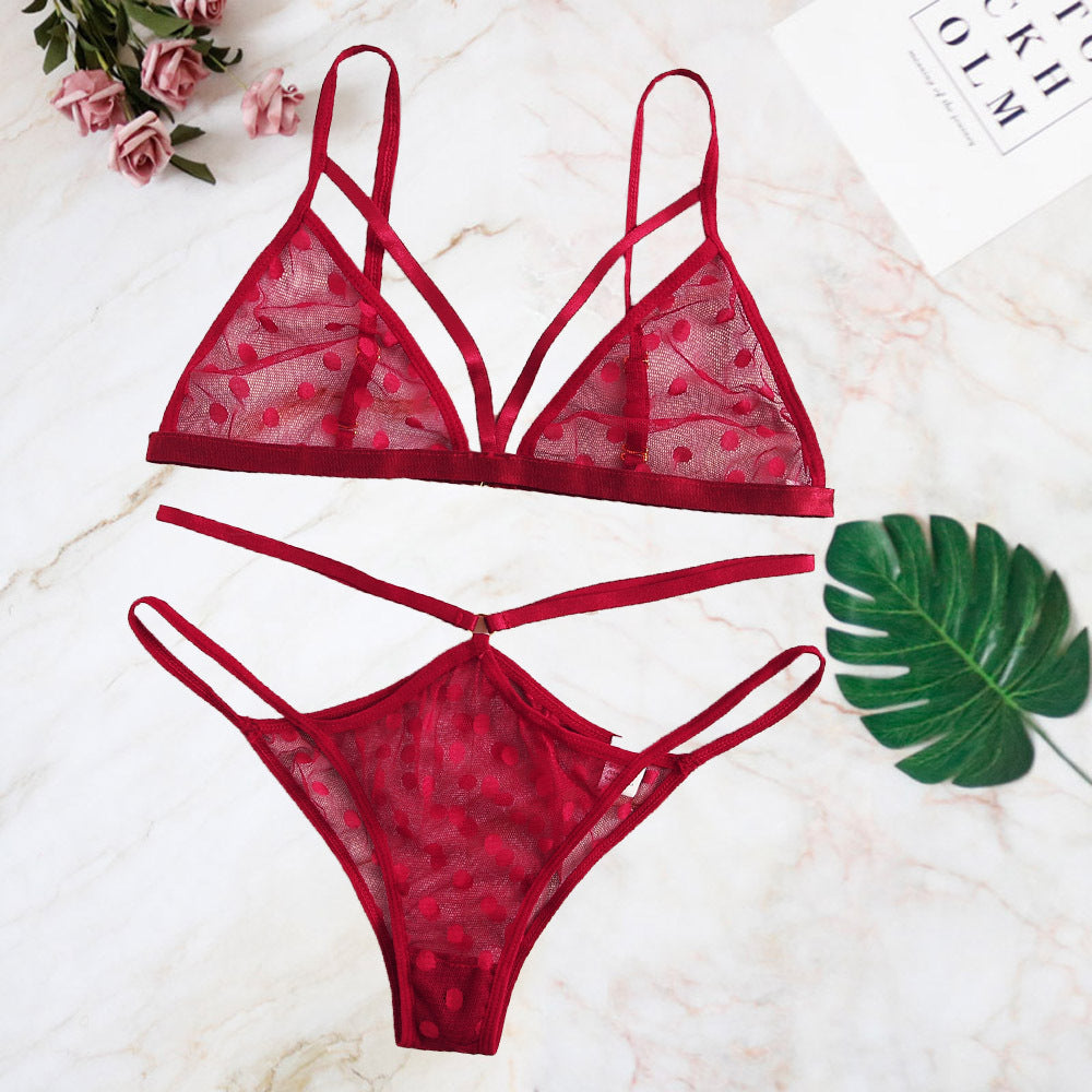 European And American Erotic Lingerie Sexy See-Through Underwear Two-Piece Suit