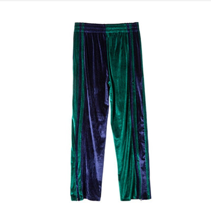 Velour Track Pants Men Women Hip Hop Fashionable Velvet Pan - BAGMODA