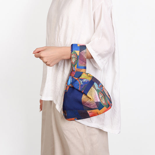 Japanese Mini Portable Knot Wrist Bag Women Top Handle Bag