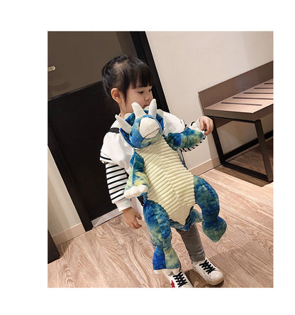 Mochila creativa de dinosaurios 3D para niños, bolsa de peluche de animales de dibujos animados, linda y divertida bolsa para padres e hijos para niñas y niños.
