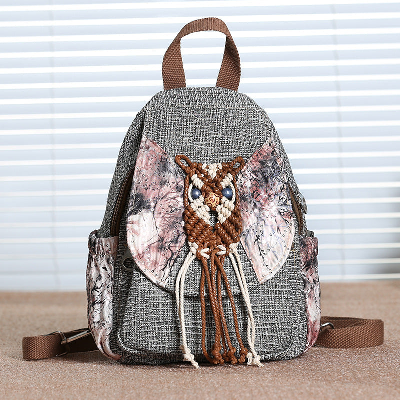 Canvas tassel backpack