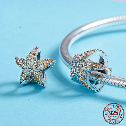Sterling Silber Armband Perlen Diamant Charm