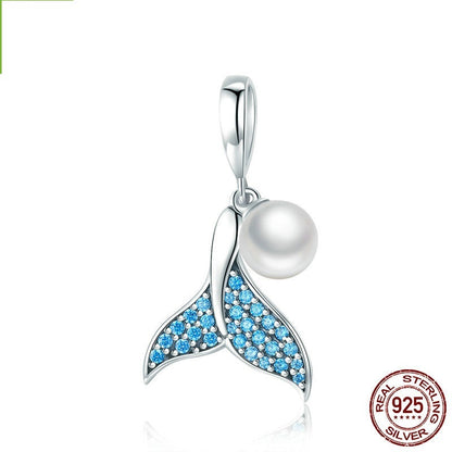 Sterling Silber Armband Perlen Diamant Charm