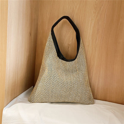 Woven Female Handbags Casual Totes