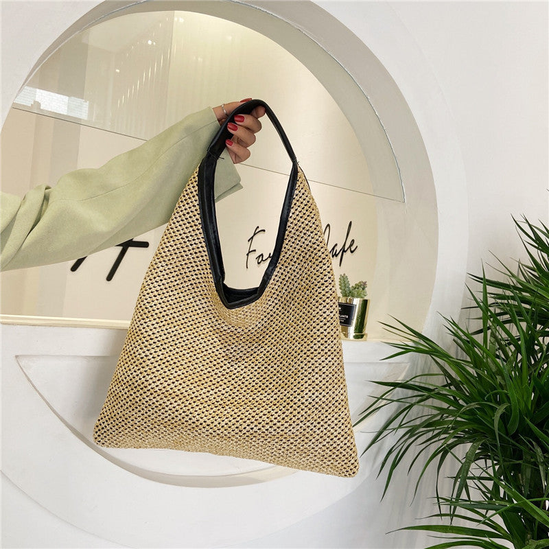 Woven Female Handbags Casual Totes