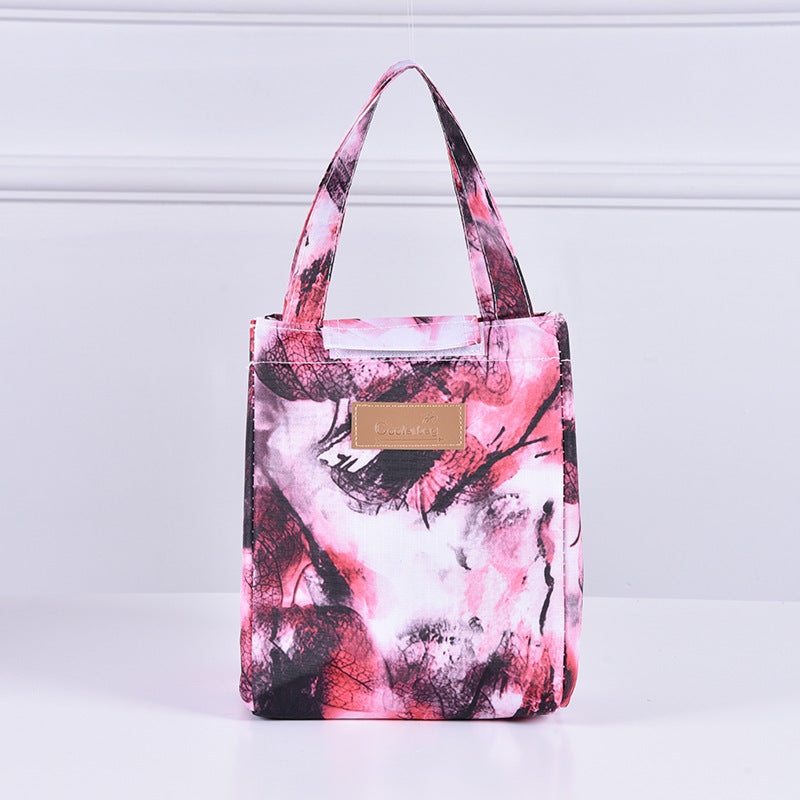 Color Portable Insulated Lunch Bag Cartoon Pattern Outdoor Picnic Bag