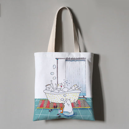 Tragbare Umweltschutztasche aus Canvas mit einer Schulter