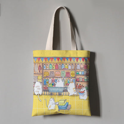 Tragbare Umweltschutztasche aus Canvas mit einer Schulter