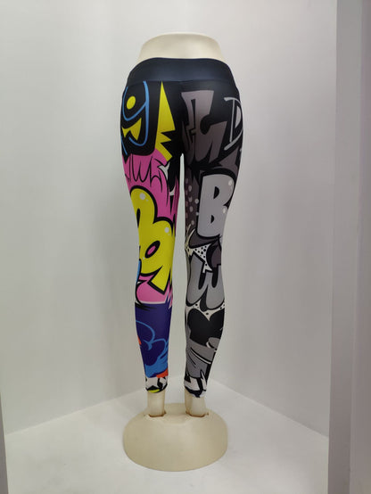 Pantalones estampados, pantalones de yoga ajustados, leggings deportivos para mujer
