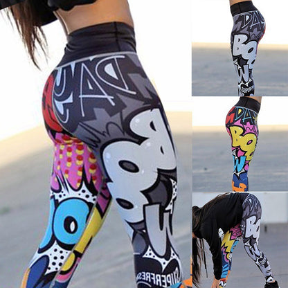 Pantalones estampados, pantalones de yoga ajustados, leggings deportivos para mujer