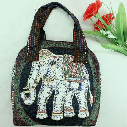 Bolsa para lonchera con dibujos de animales, pequeña y portátil.