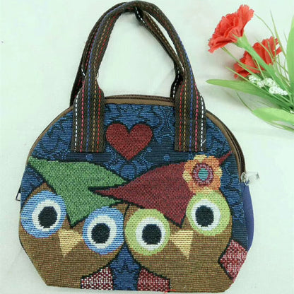 Bolsa para lonchera con dibujos de animales, pequeña y portátil.