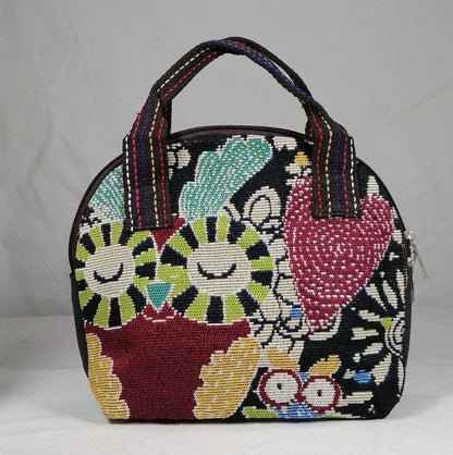 Bolsa para lonchera con dibujos de animales, pequeña y portátil.