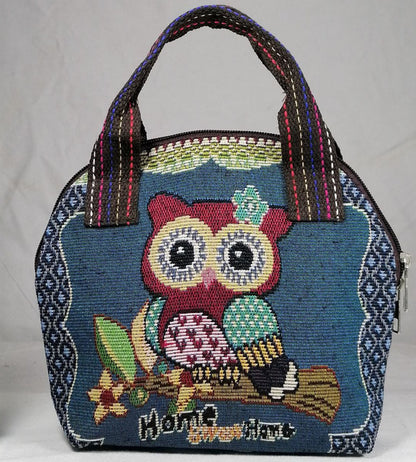 Bolsa para lonchera con dibujos de animales, pequeña y portátil.