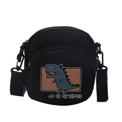Bolso bandolera de lona con dibujos animados de amor