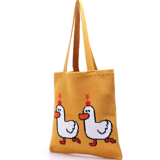 Portable Shopping Bag Personalized One-Shoulder Knitted Bag