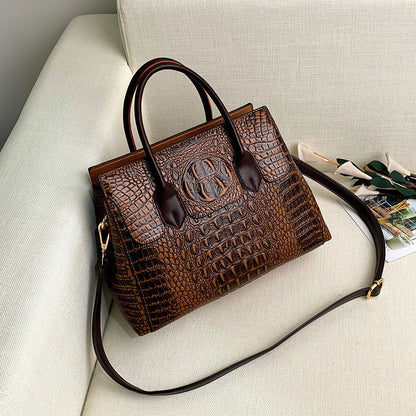Bolsos de hombro con estampado de cocodrilo